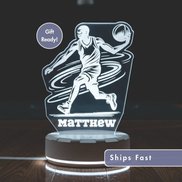 Custom Basketball LED Night Light for Athletes - Picture 1 of 8